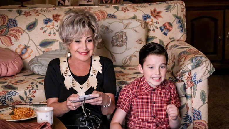 Sheldon and Meemaw playing video games in "Young Sheldon"