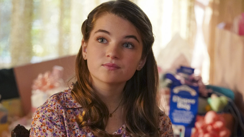 Missy wearing a floral dress on Young Sheldon