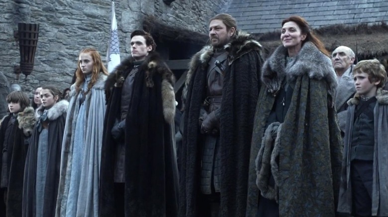 The Starks present at Winterfell
