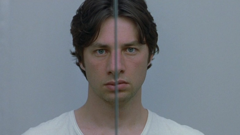 Andrew staring at his reflection