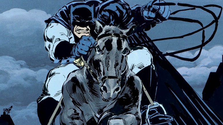 Batman riding a horse