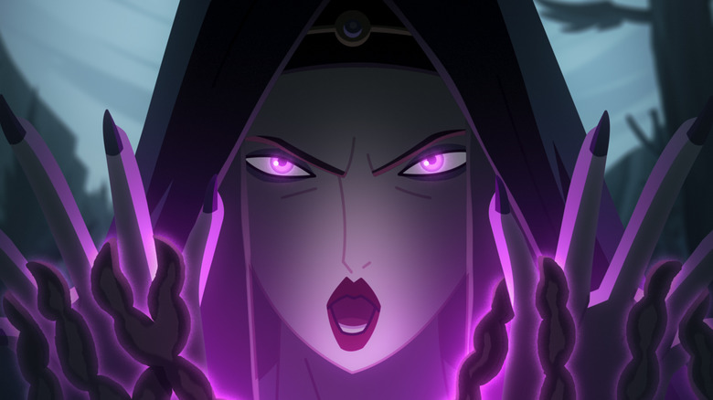 Seid-Kona summoning dark powers in Twilight of the Gods