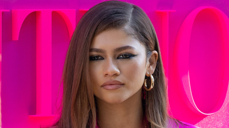 Zendaya posing at Fashion Week