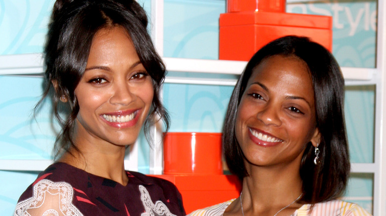 Zoe and Mariel Saldana smiling