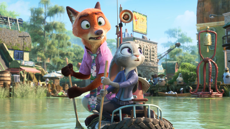 Nick and Judy investigating the conspiracy in "Zootopia 2" (2025)
