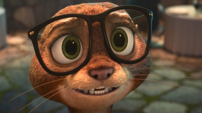 Sam the Otter from Zootopia wearing glasses