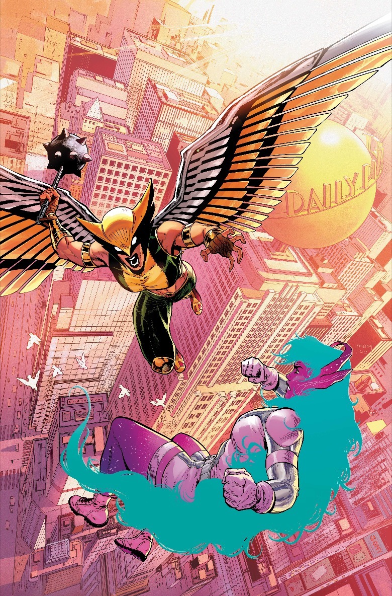 Hawkgirl fighting galaxy