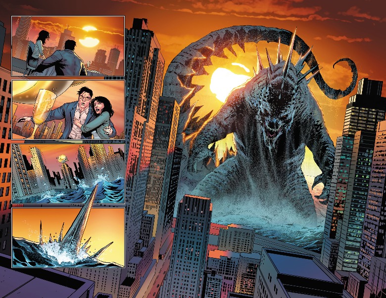 Godzilla arrives in Metropolis