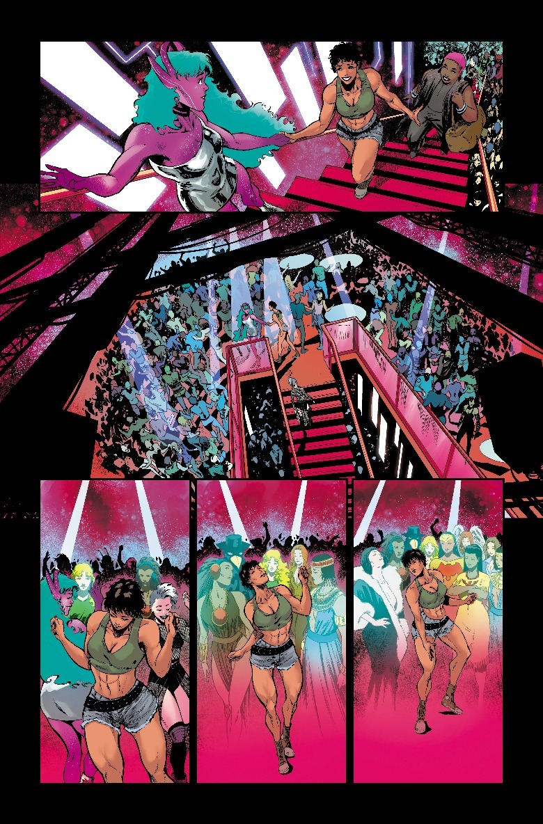 Hawkgirl and Galaxy in the club