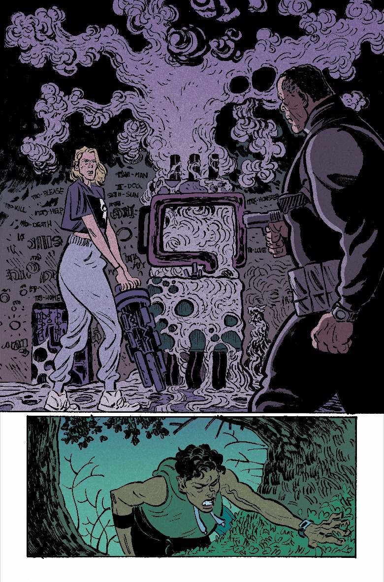 Trudy wields a gun