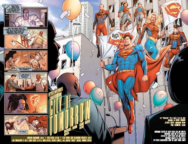 Superman family greets Steel