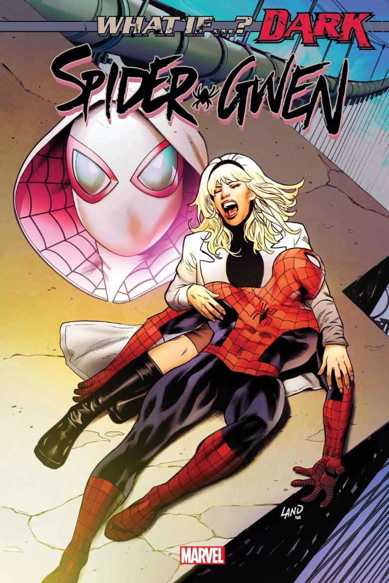 Gwen holds Spider-MAn