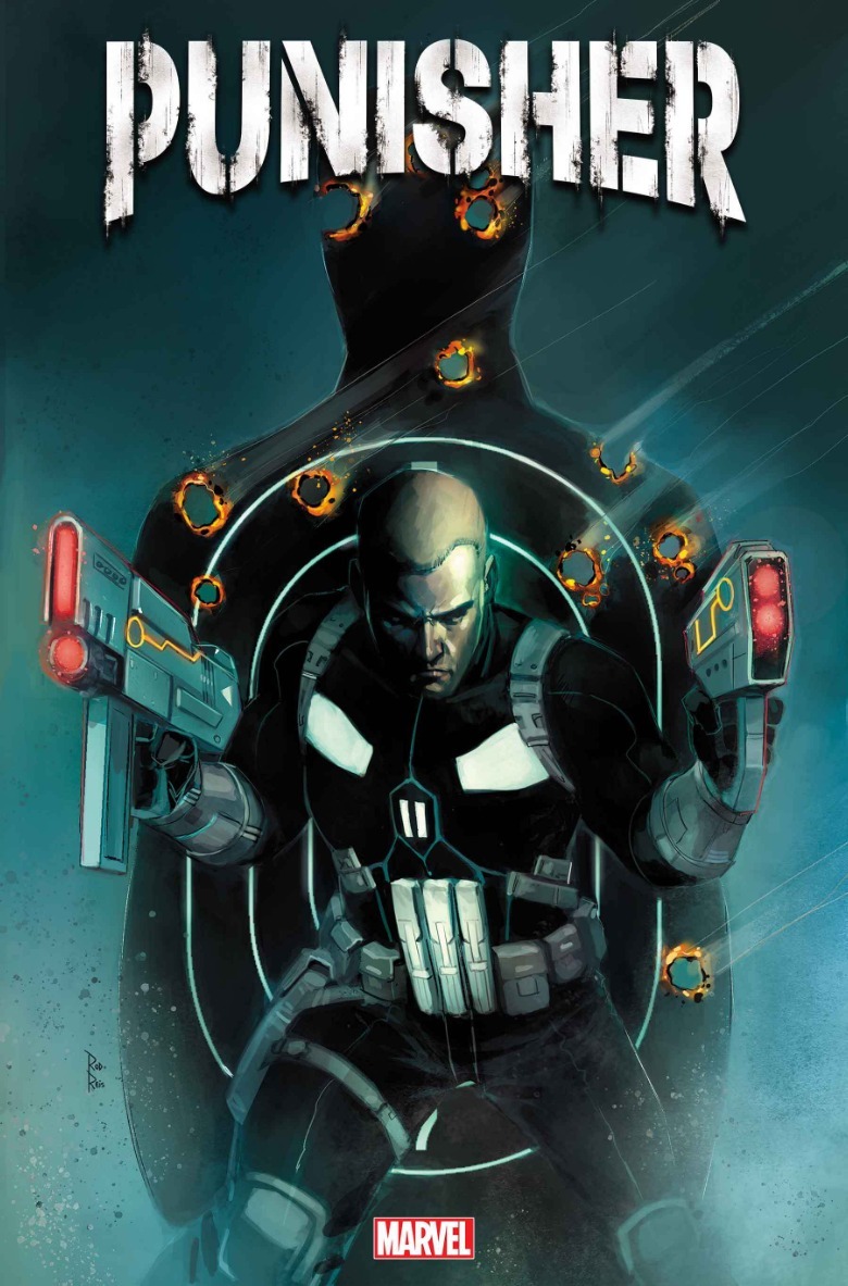 The Punisher cover art with guns